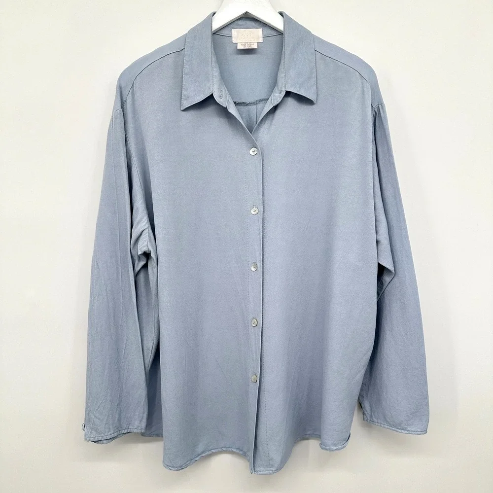 Vintage Soft Surroundings Tunic Top Shirt Size XL Quiet Luxury Coastal Chic USA